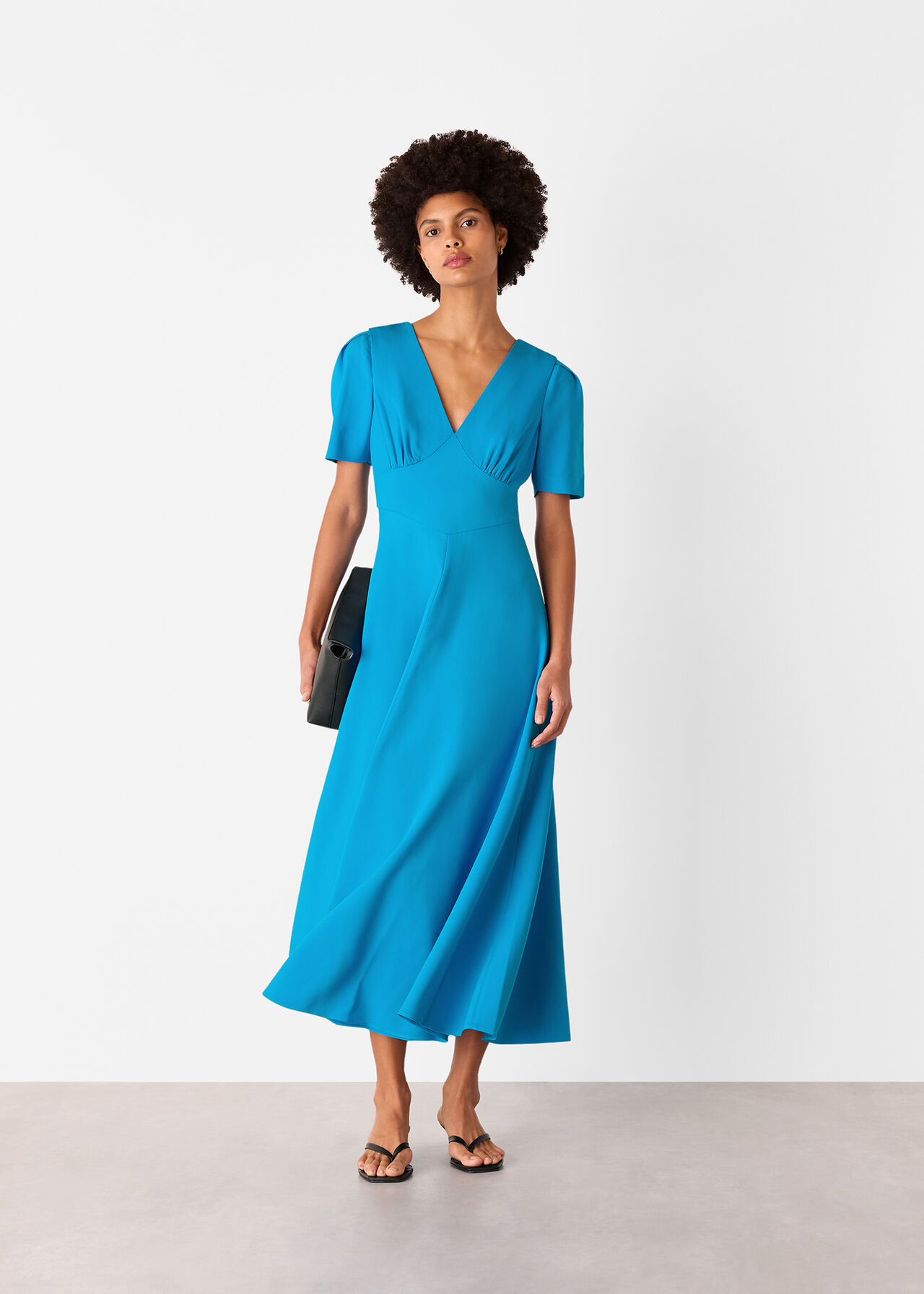 Panel Detail V-Neck Maxi Dress