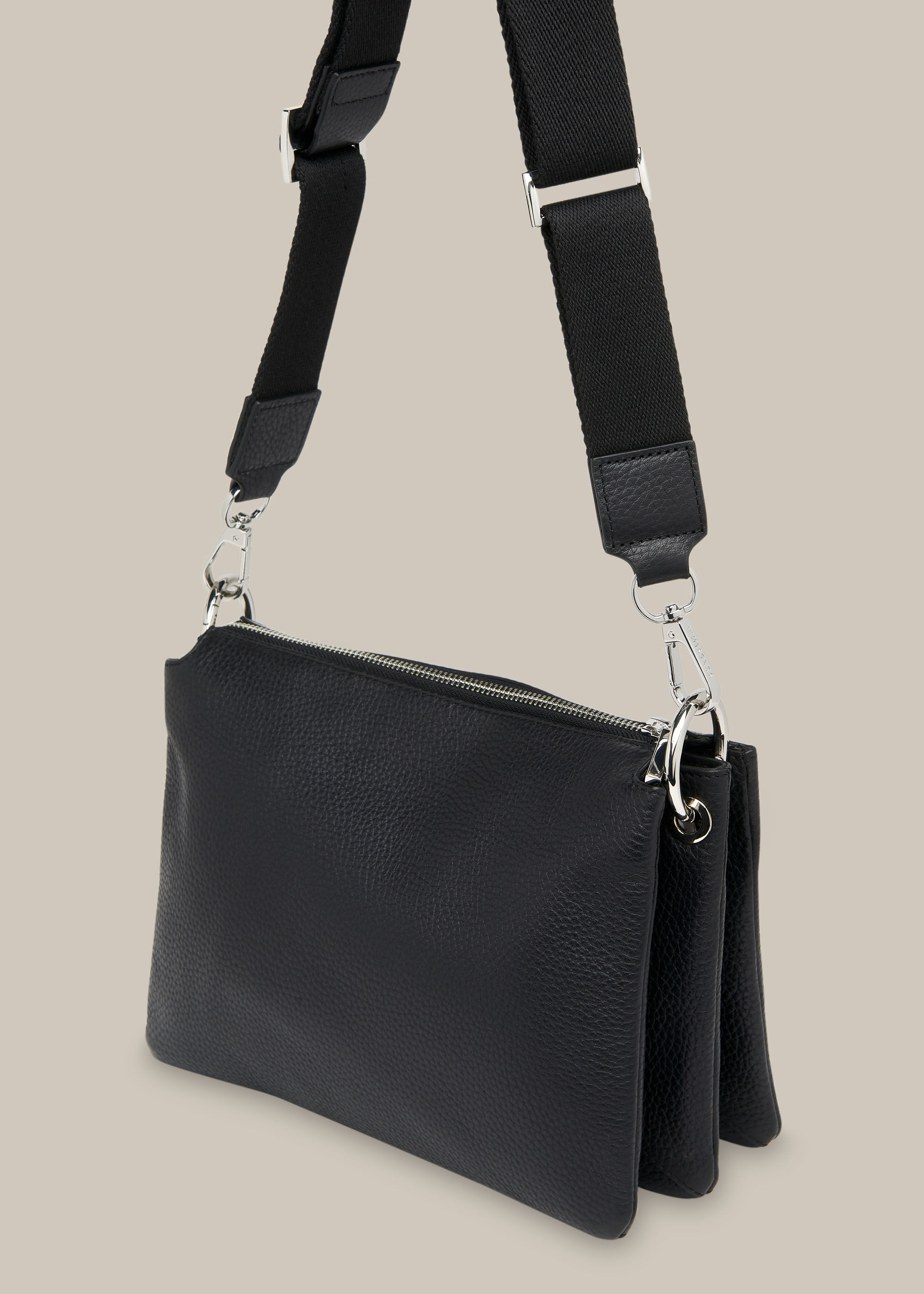 Black Katie Triple Pouch Bag | WHISTLES | Whistles UK |