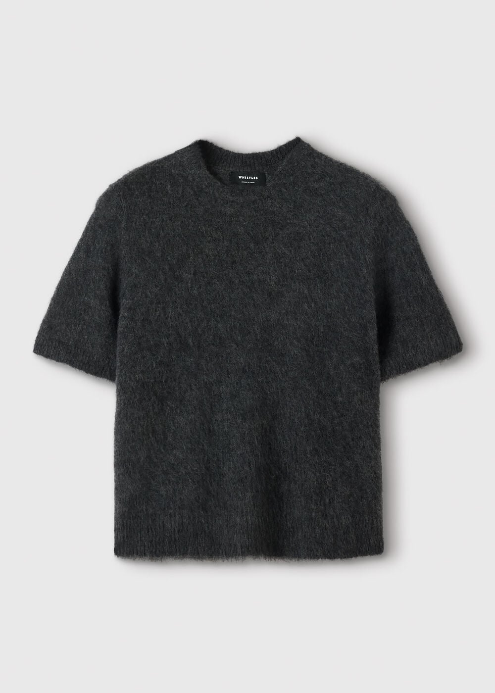 Dark Grey Alpaca Mix Knitted Tee