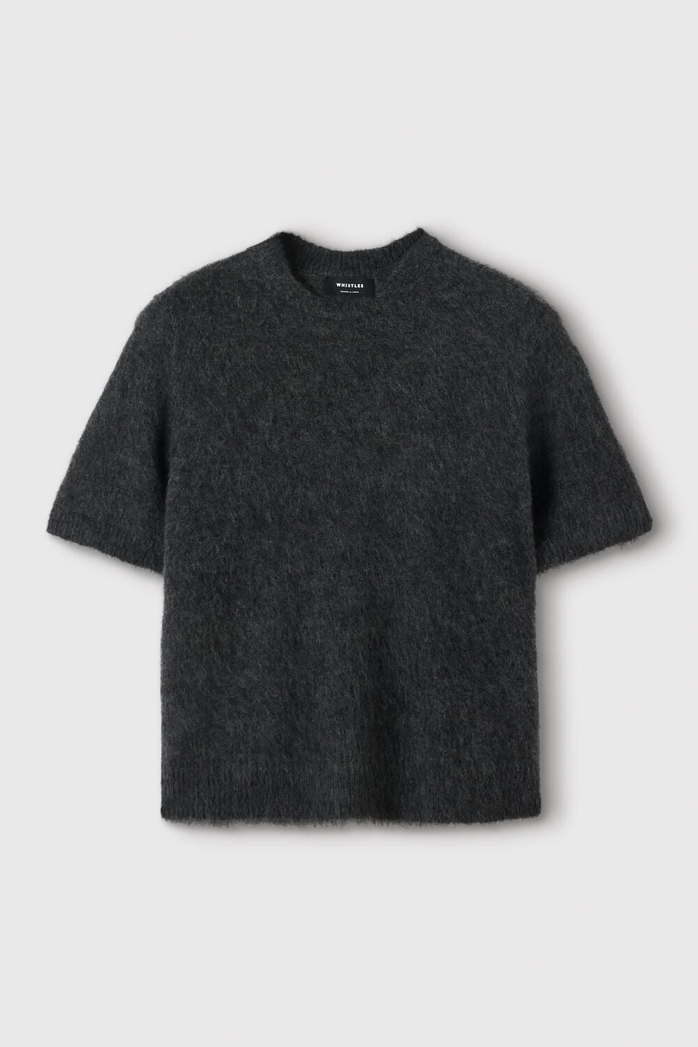 Dark Grey Alpaca Mix Knitted Tee