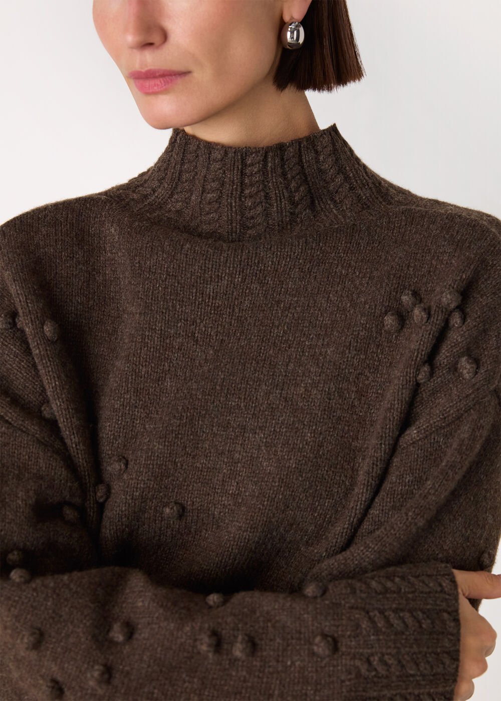 Wool Irregular Bobble Knit