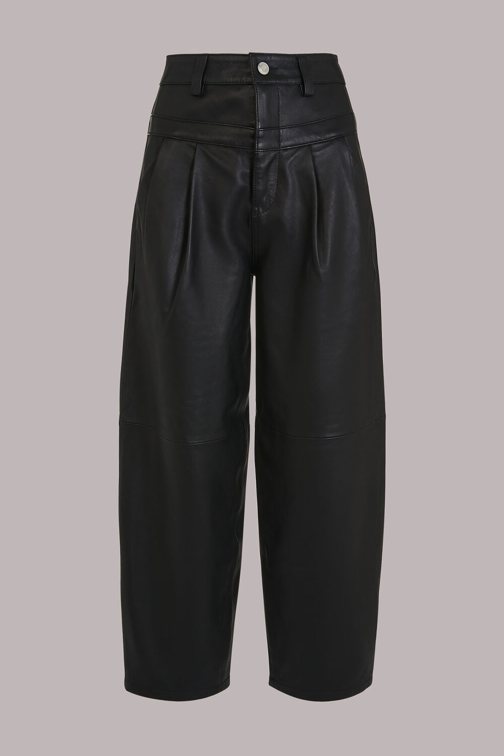 India Leather Pleat Trouser