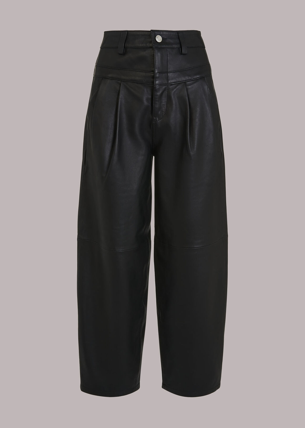 India Leather Pleat Trouser