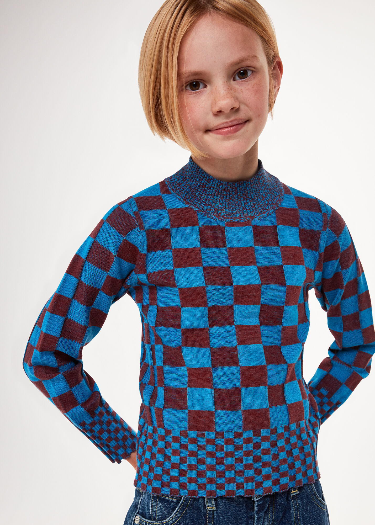 Checkerboard jumper sales