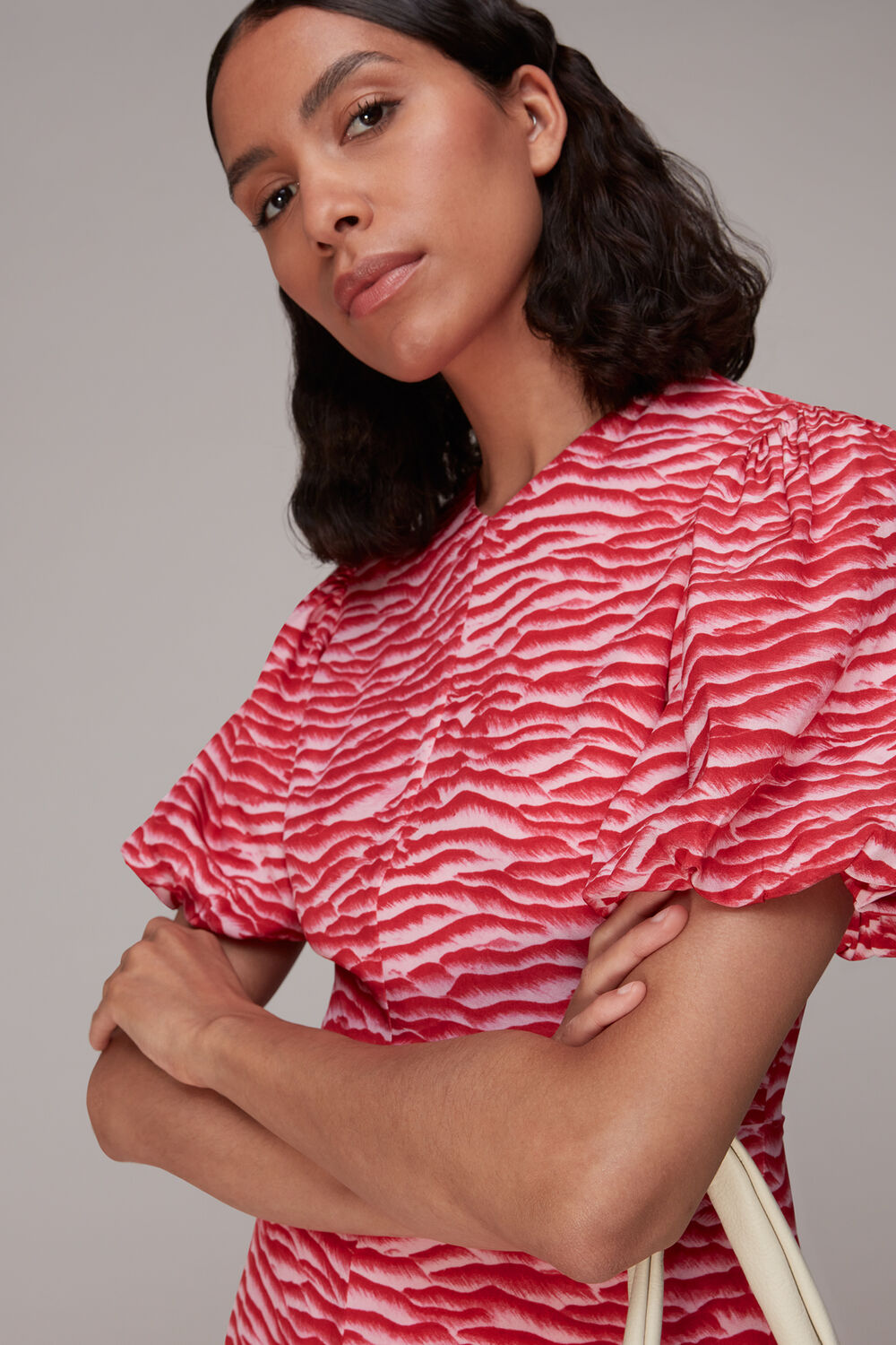 Seafoam Zebra Silk Midi Dress