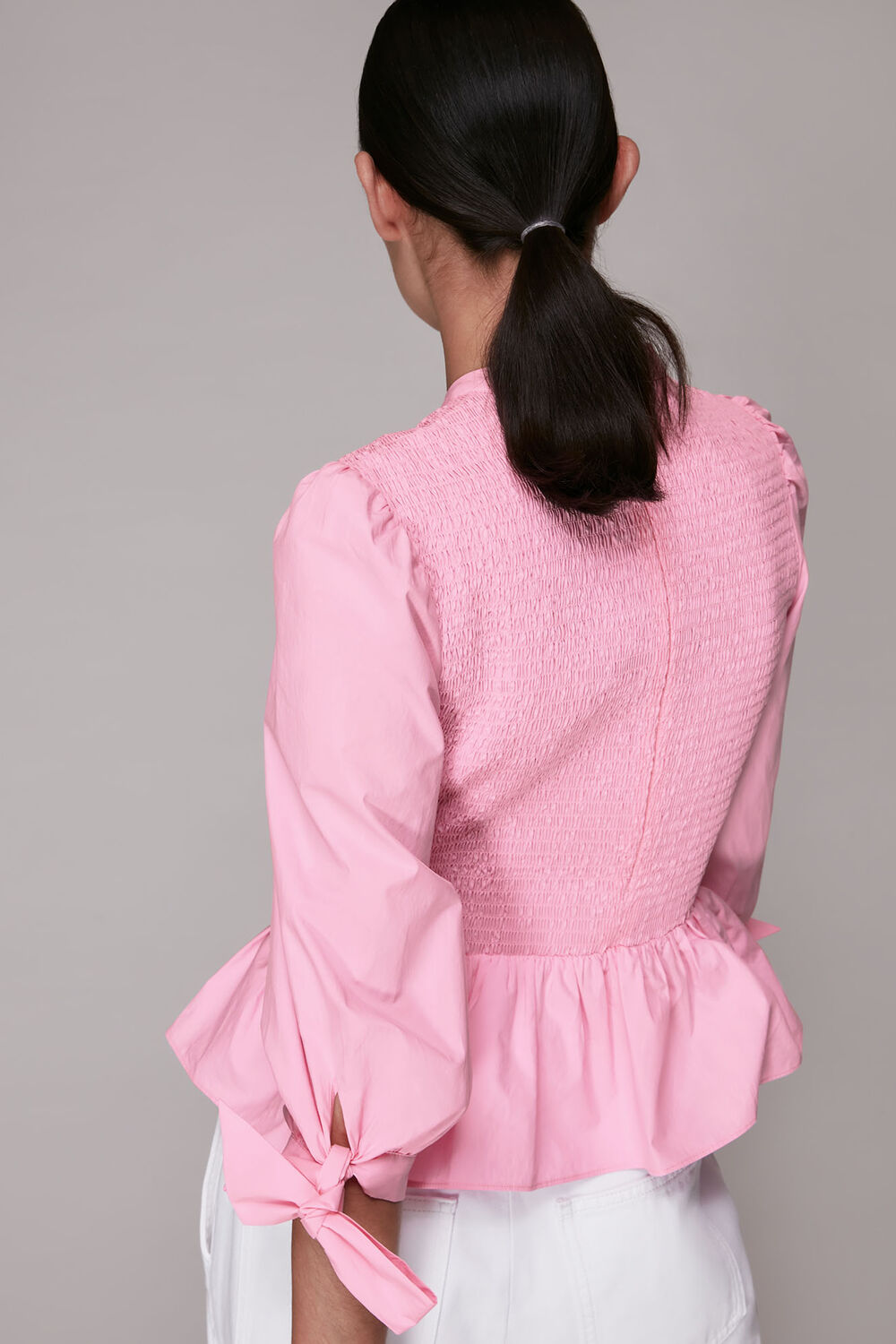 Shirred Detail Peplum Top