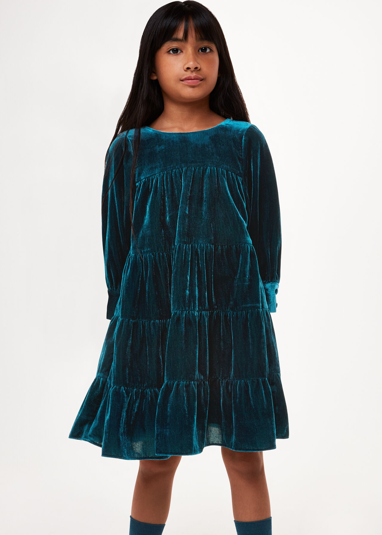 Sawyer Tiered Velvet Dress