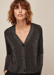 Sparkle Button Front Cardigan