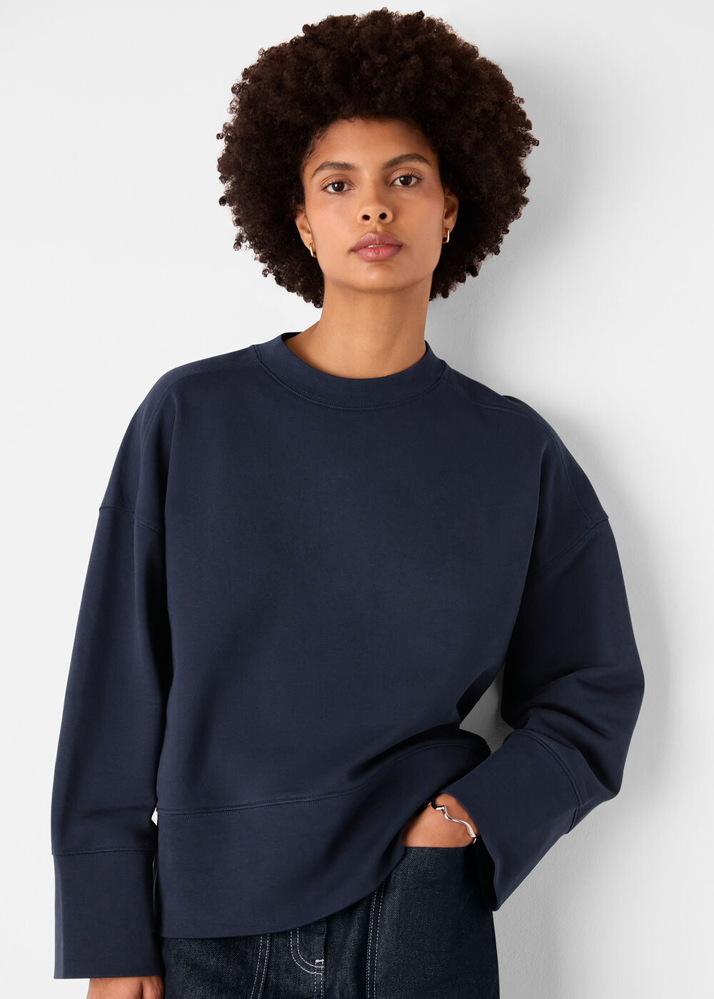 Rib Cuff Detail Jersey Sweat
