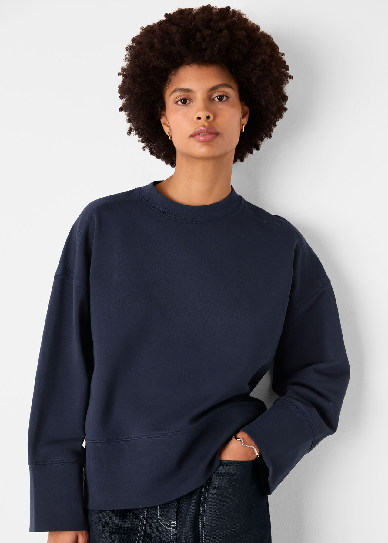 Rib Cuff Detail Jersey Sweat
