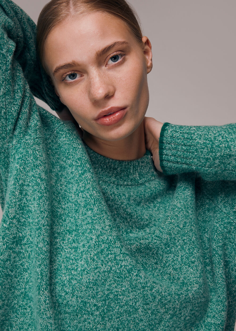 Funnel Neck Flecked Jumper