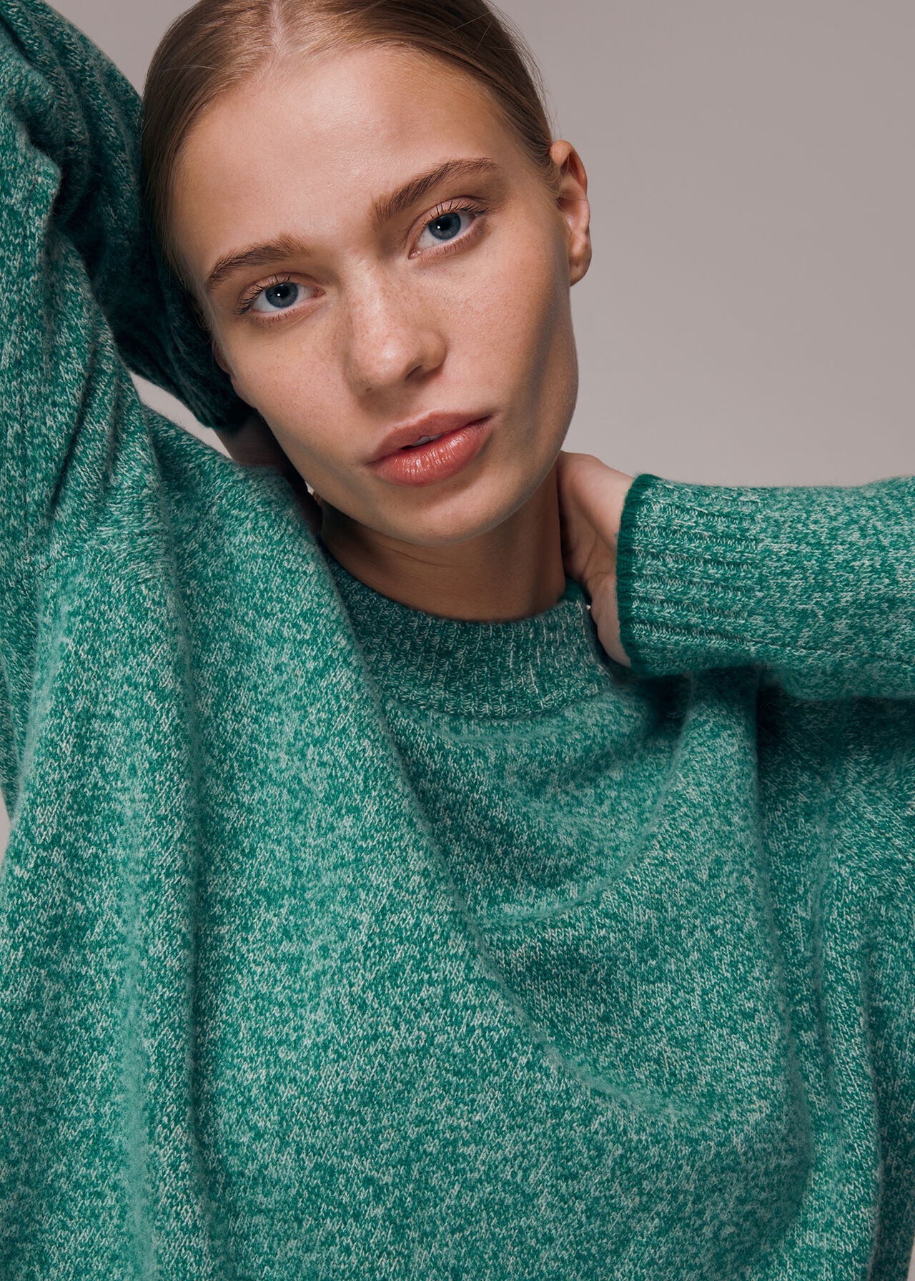 Funnel Neck Flecked Jumper