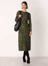 Animal Jersey Ruched Dress
