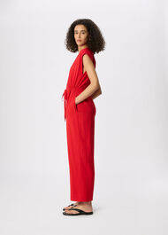 Petite Sleeveless Drawstring Jumpsuit