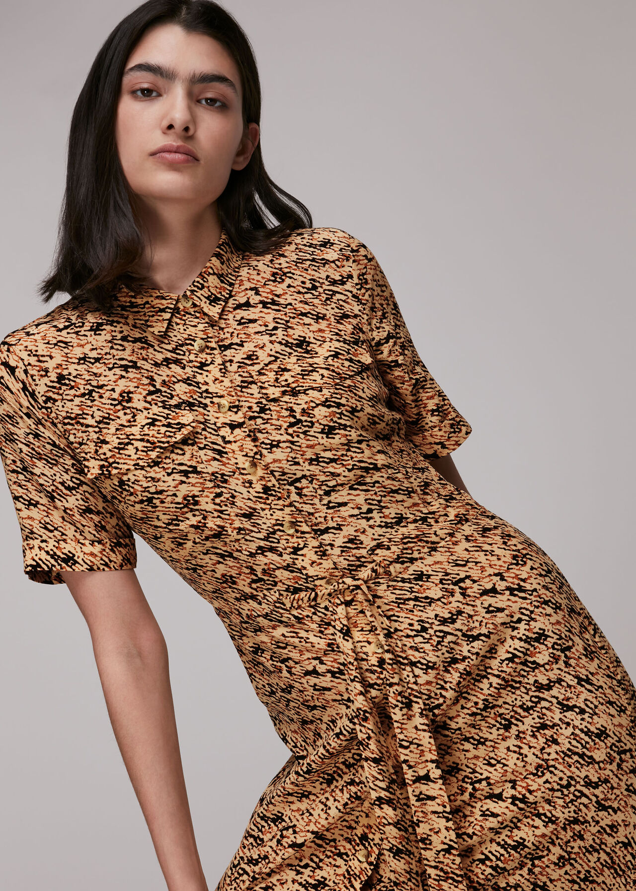 Bark Print Shirt Dress
