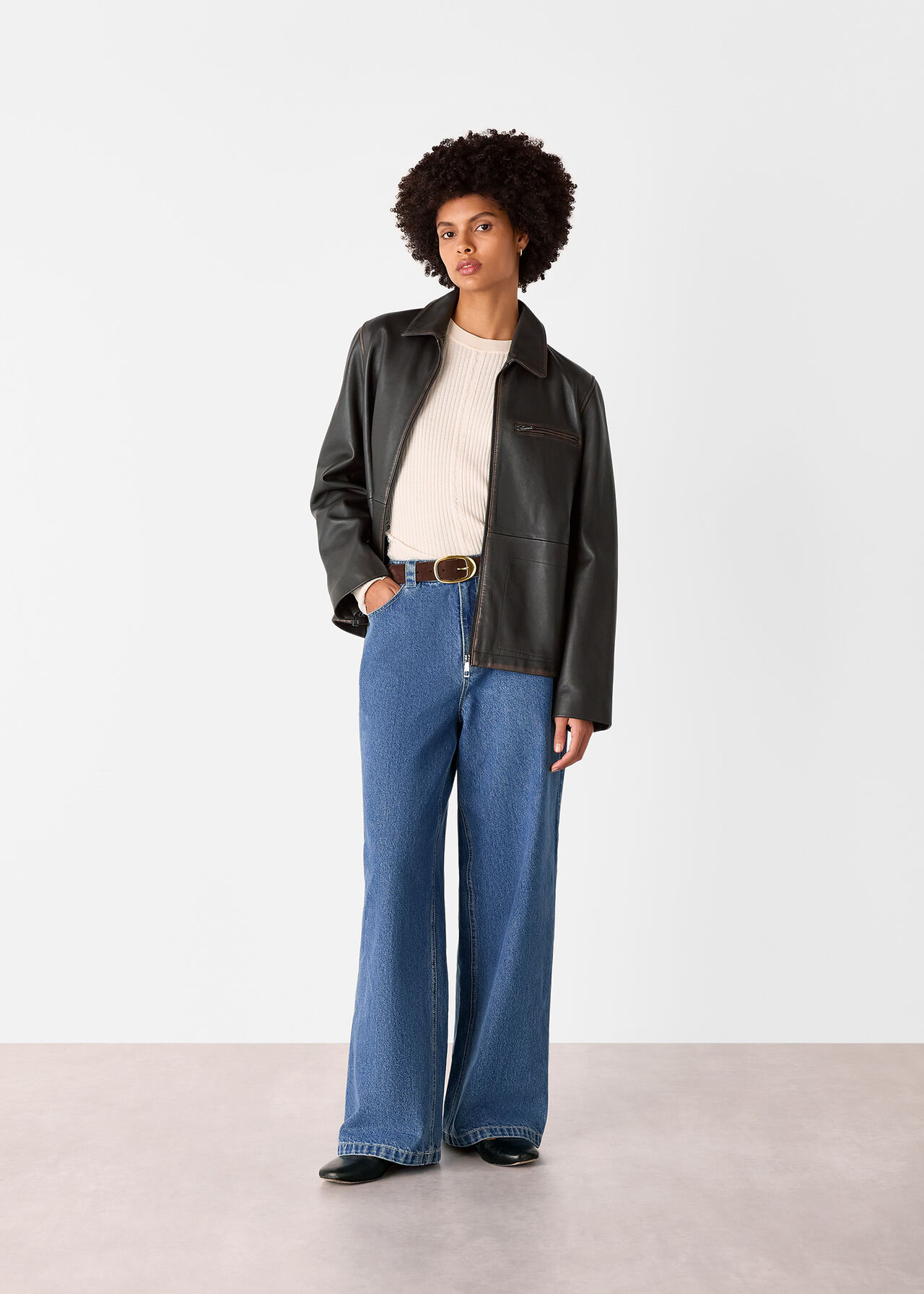 Kate Burnished Leather Jacket