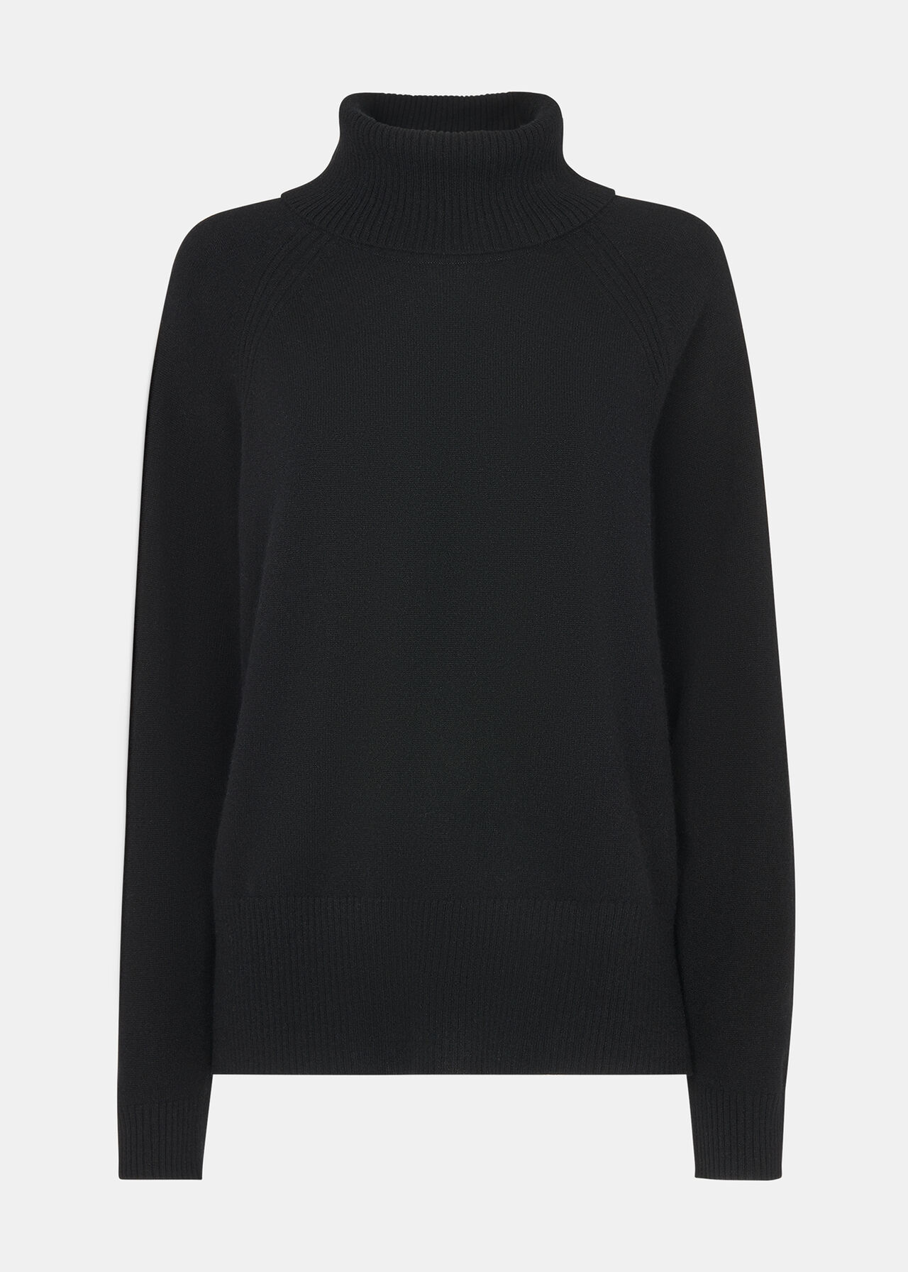 Black Cashmere Roll Neck Jumper WHISTLES Whistles