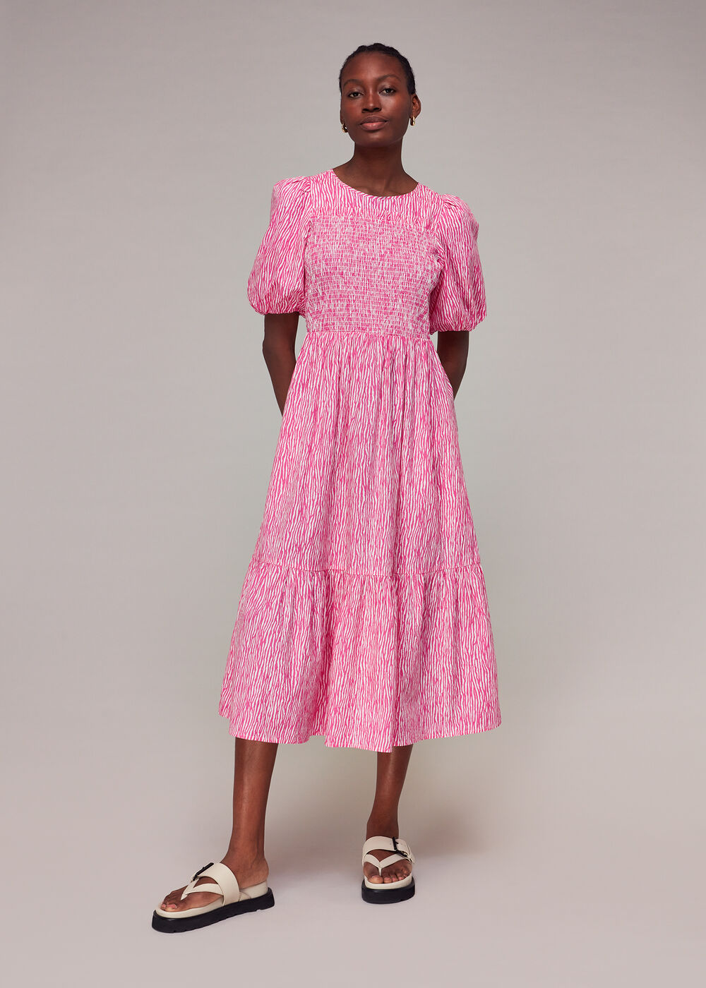 Uneven Lines Midi Dress