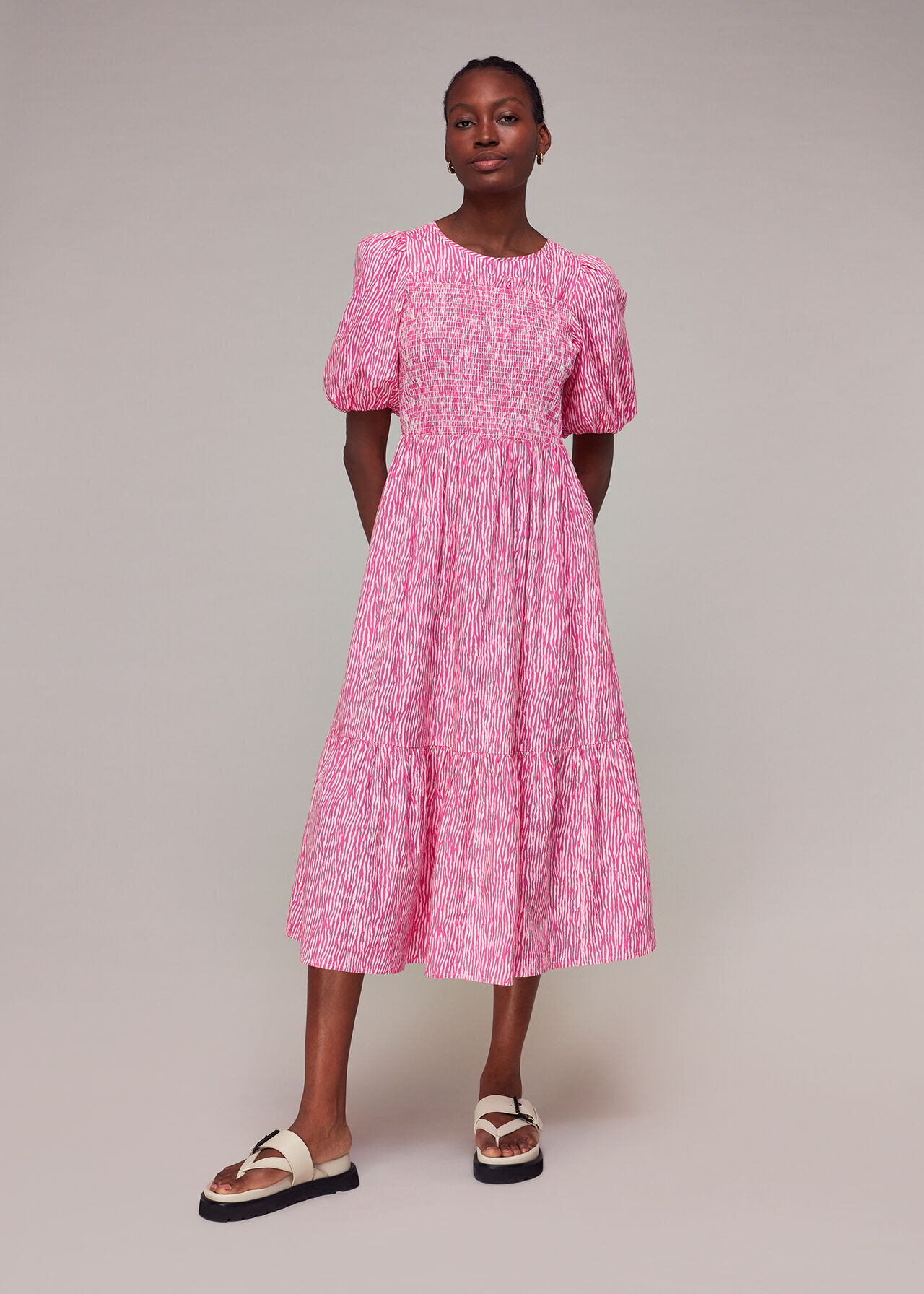 Uneven Lines Midi Dress