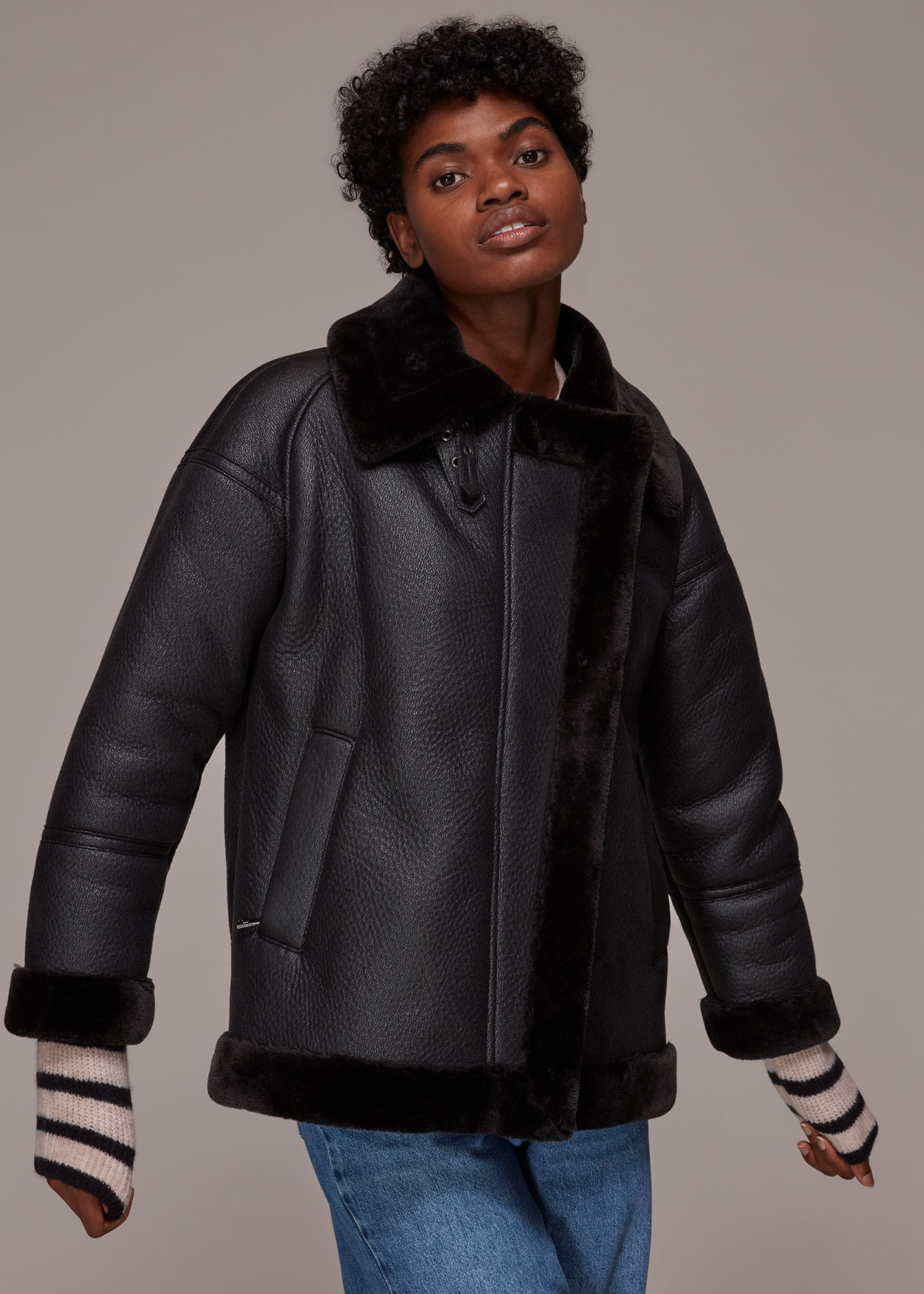 Whistles leather biker jacket 2025
