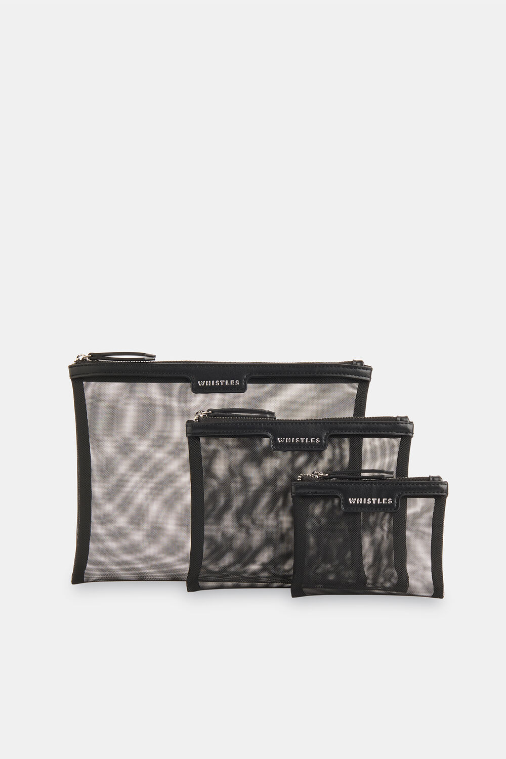 Black 3 Pack Mesh Pouches
