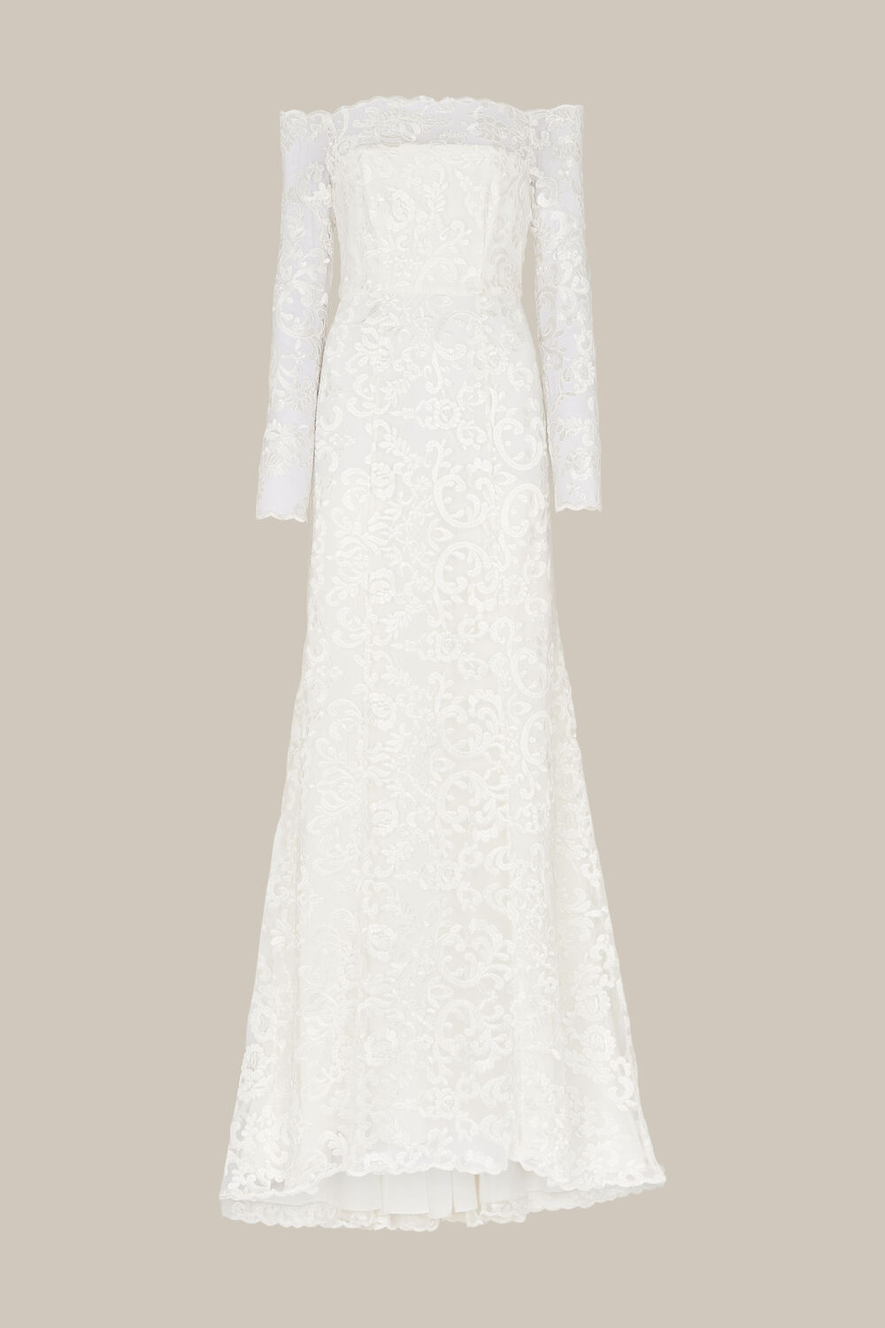 Melba Bardot Wedding Dress Ivory