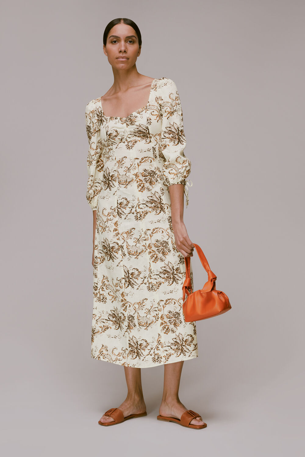 Halle Rococo Linen Blend Dress
