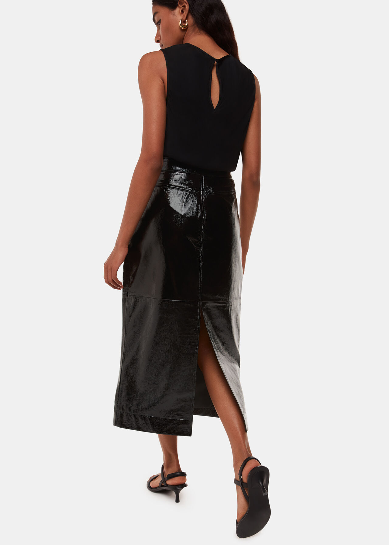 Petite Rachel Patent Leather Skirt