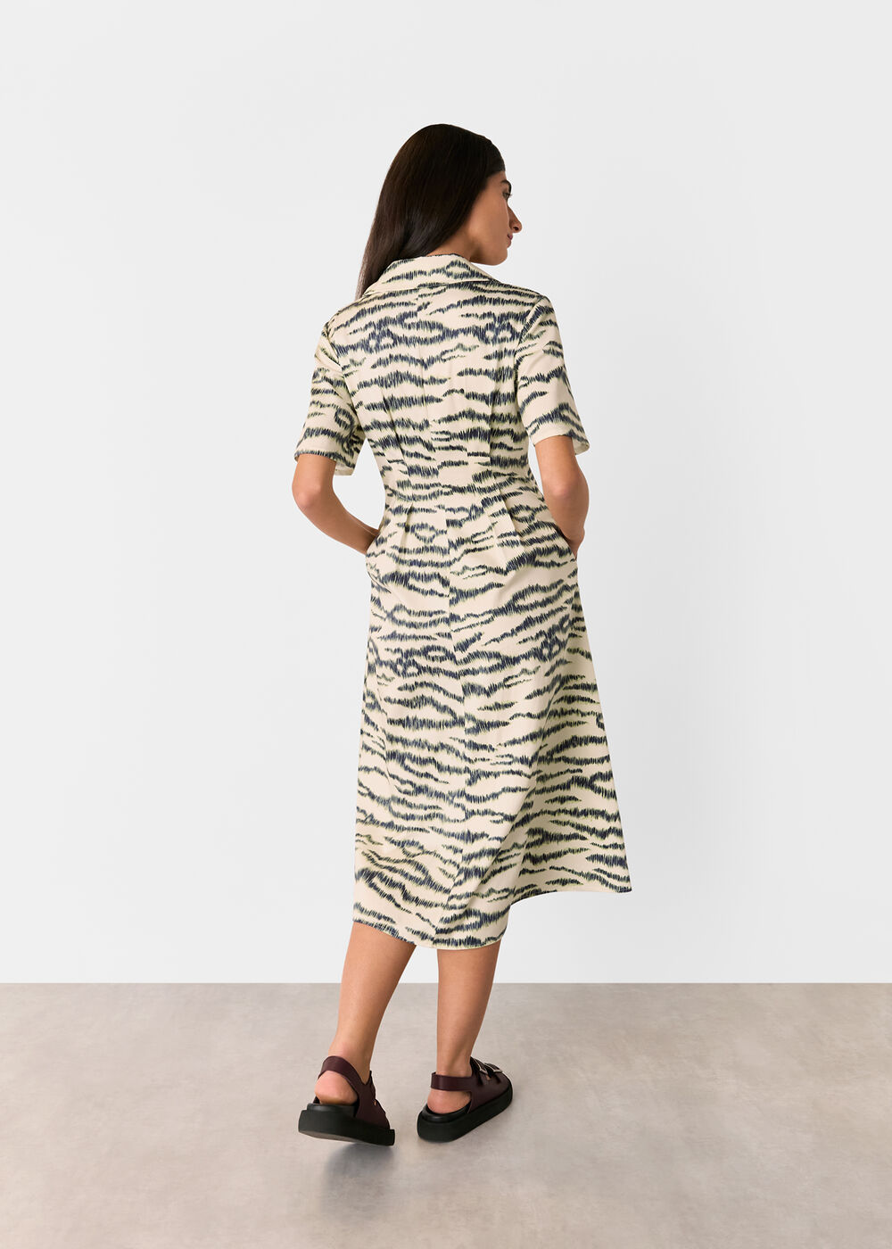 Feathered Tiger Midi Dress