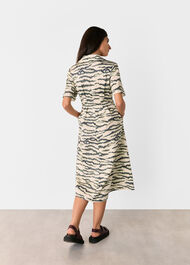 Feathered Tiger Midi Dress