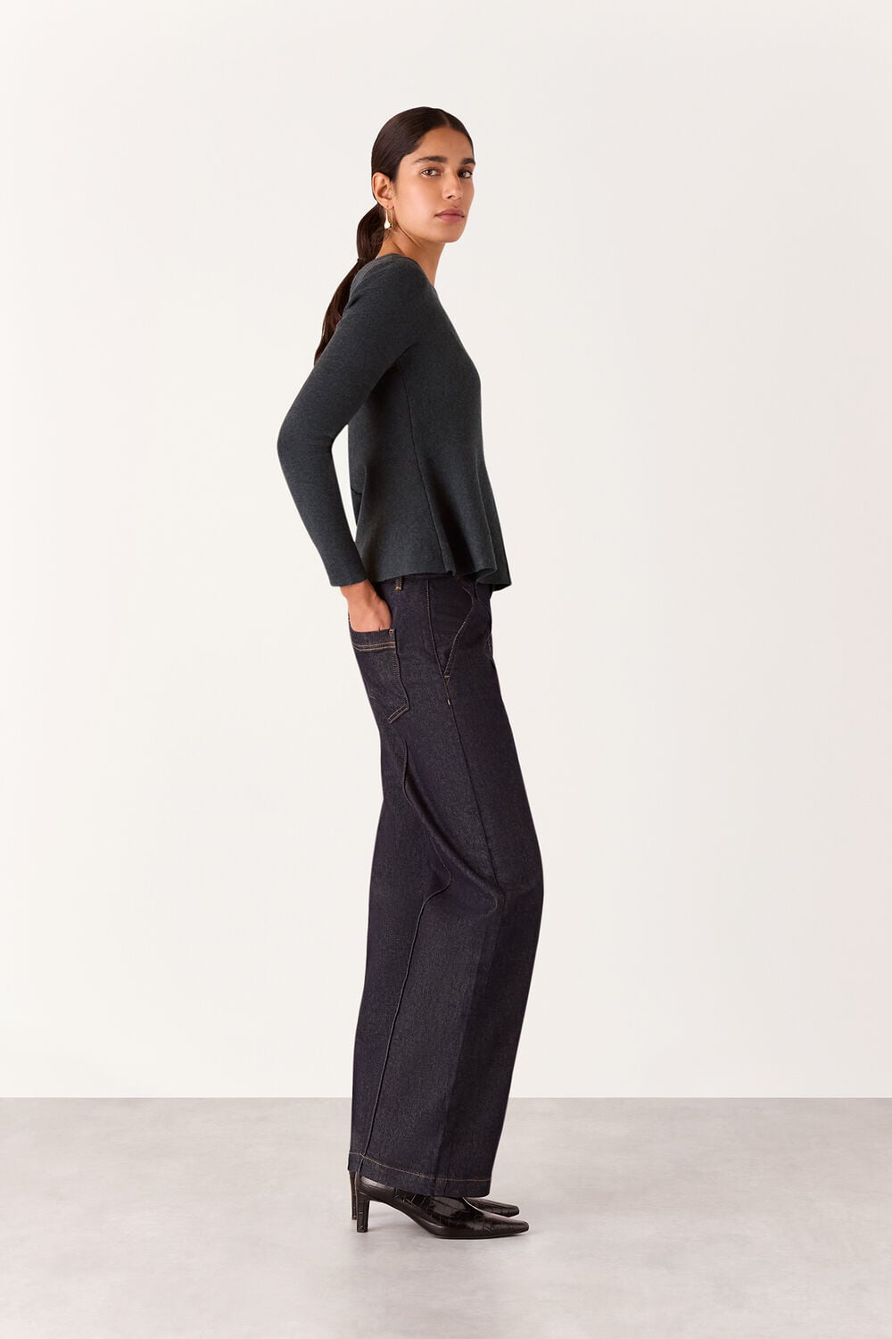 Peplum Detail Knit