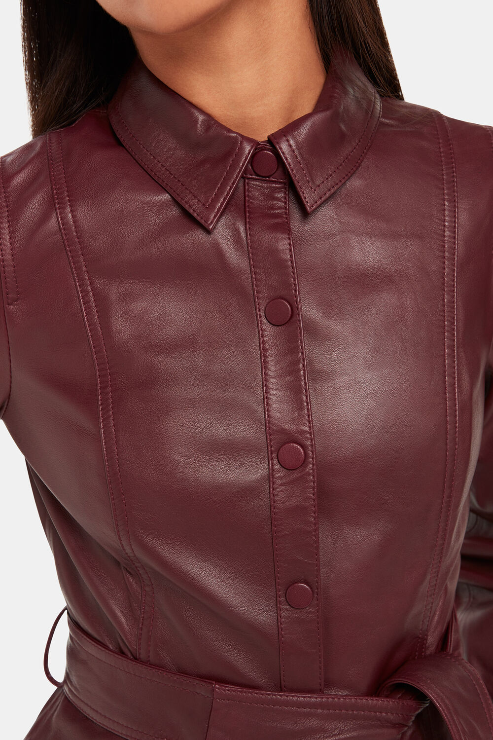 Phoebe Leather Shirt Dress