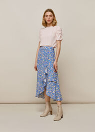 Wheat Floral Wrap Skirt