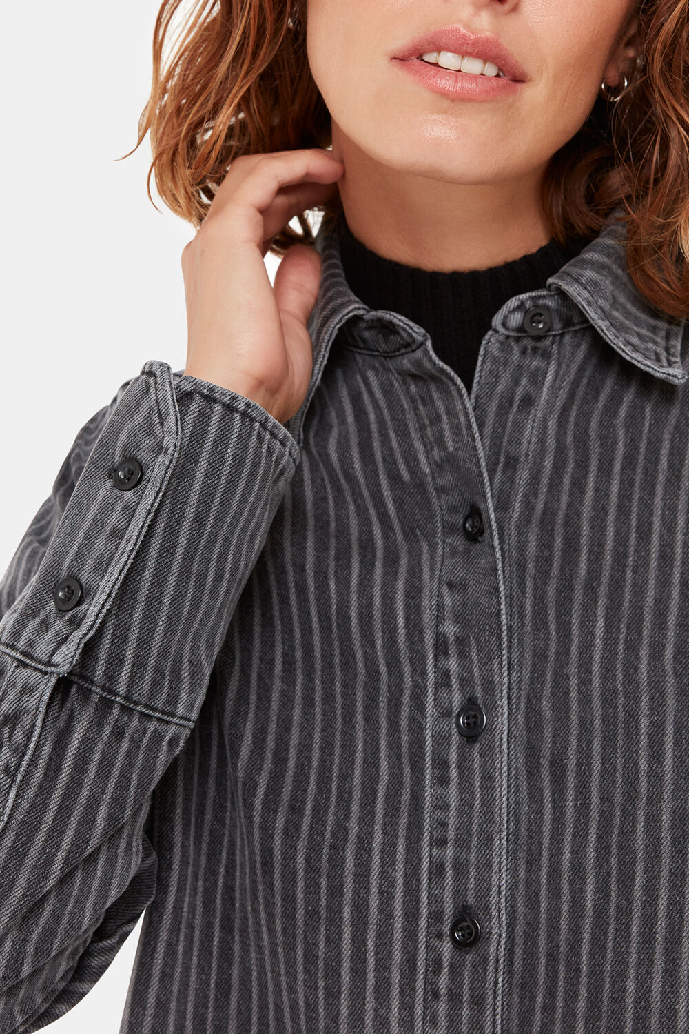 Washed Stripe Denim Shirt