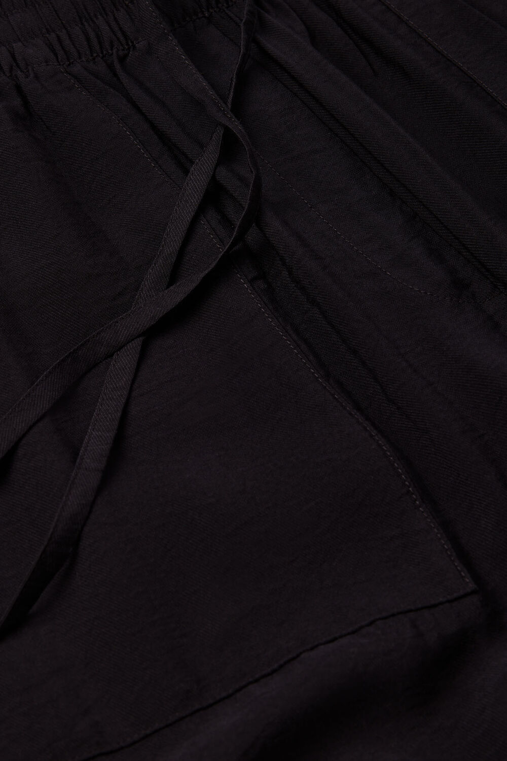 Black Petite Tie Waist Trouser