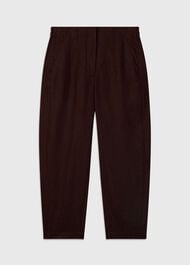 Petite Linen Barrel Leg Trouser