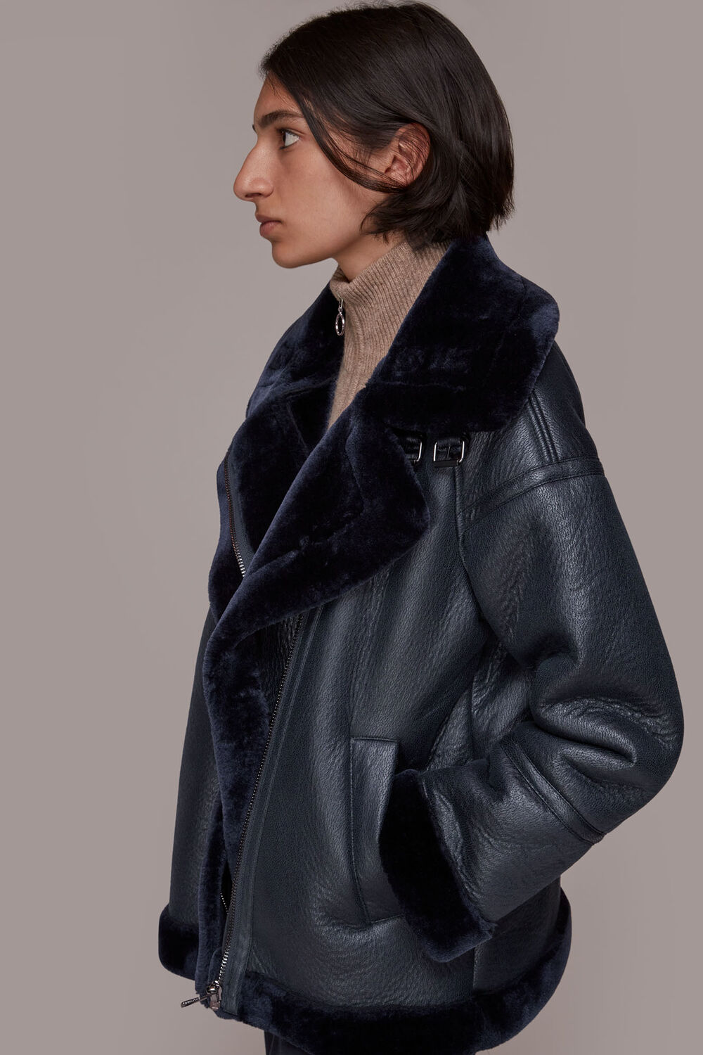 Lauren Faux Fur Biker
