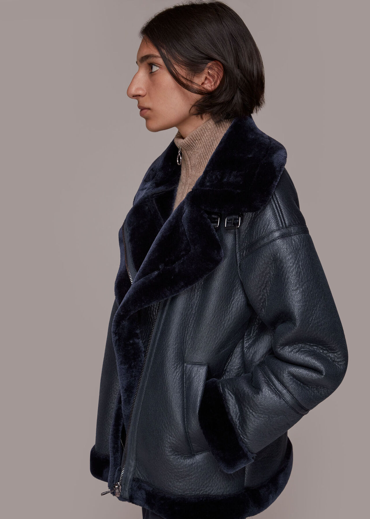 Lauren Faux Fur Biker