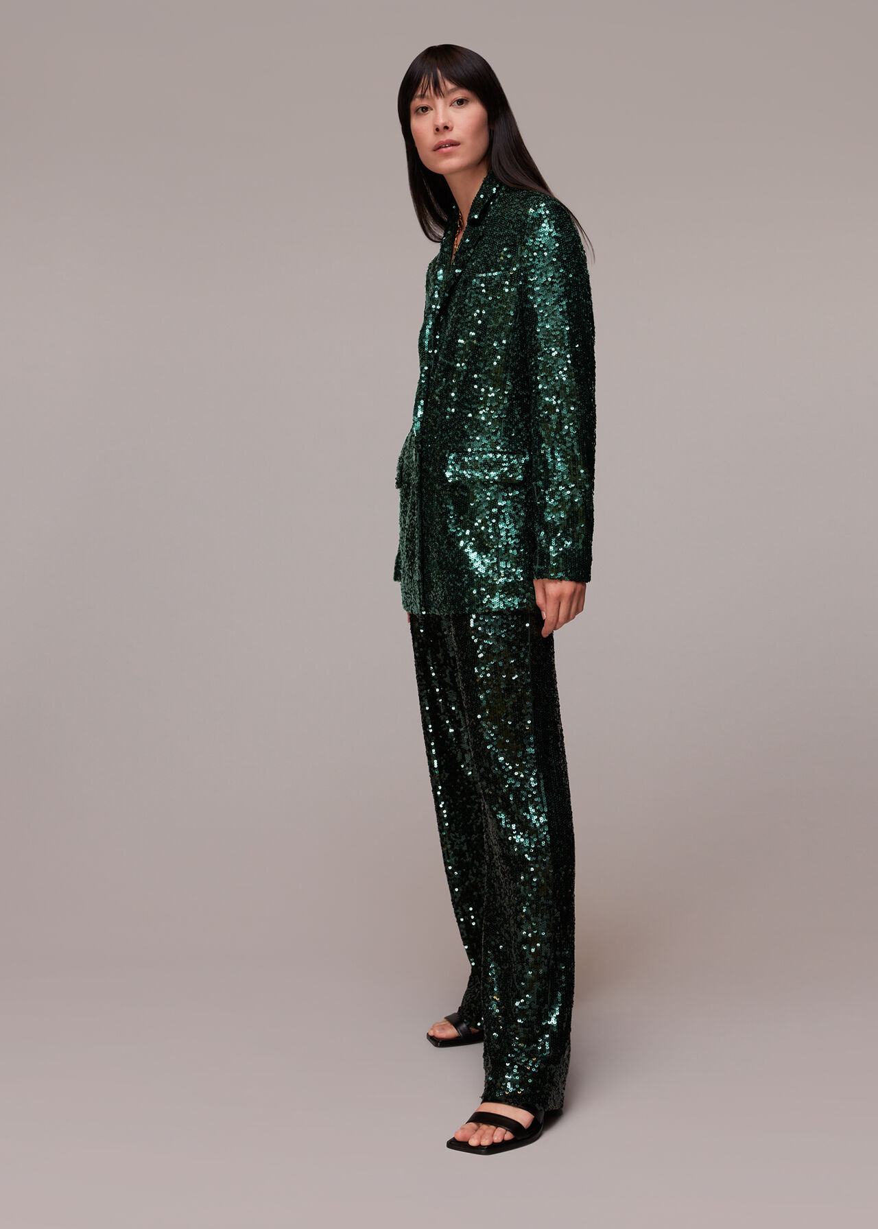 Sequin Single Breasted Blazer