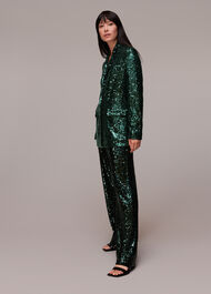 Sequin Single Breasted Blazer