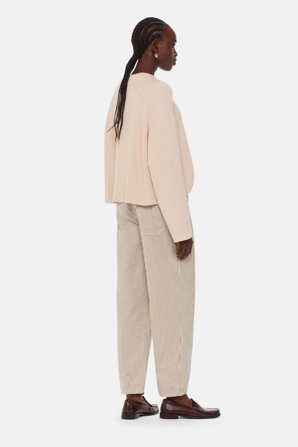 Brown Tessa Stripe Casual Trouser