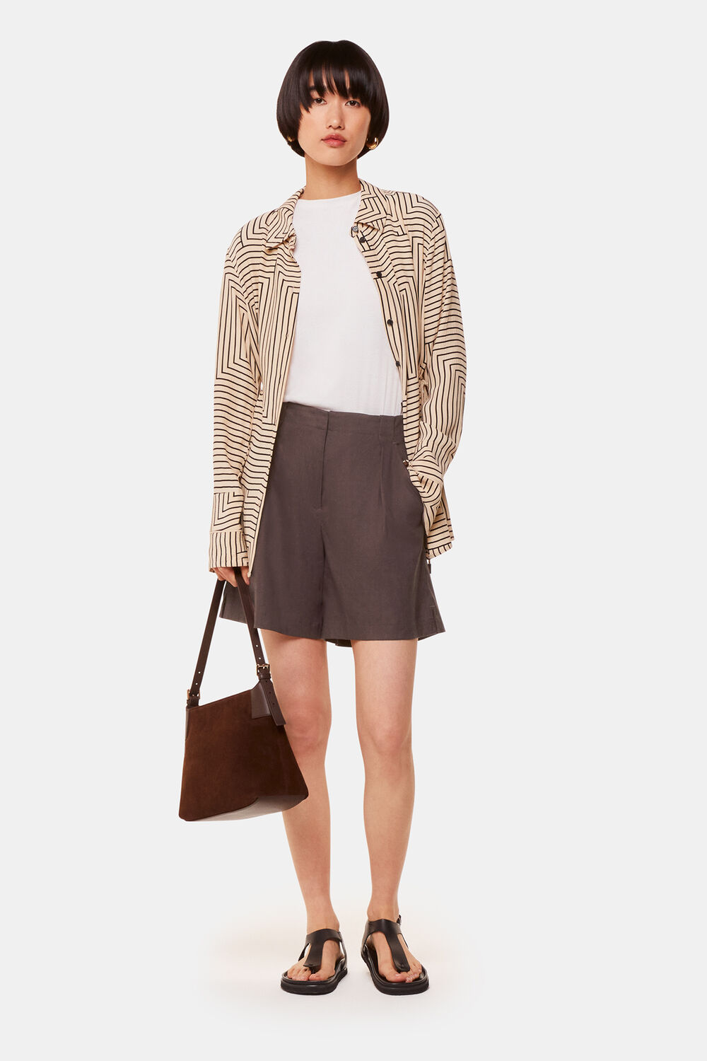 Dark Grey Mila Linen Blend Short