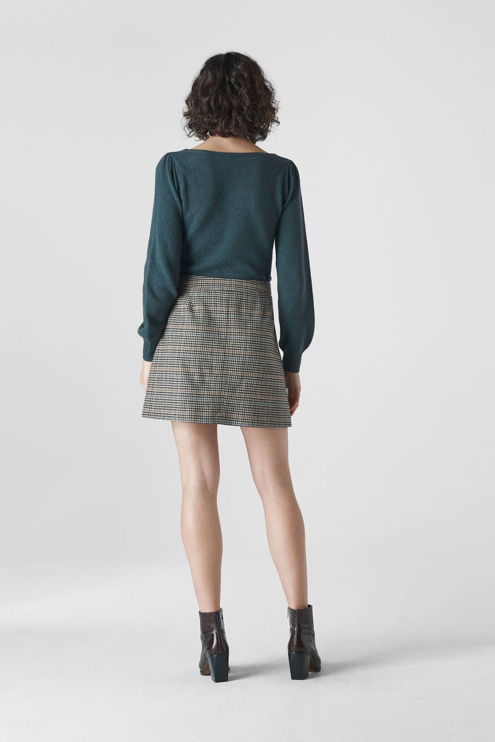 Square Neck Yak Mix Knit Teal