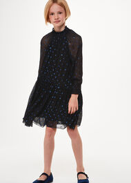 Effy Metallic Dobby Dress