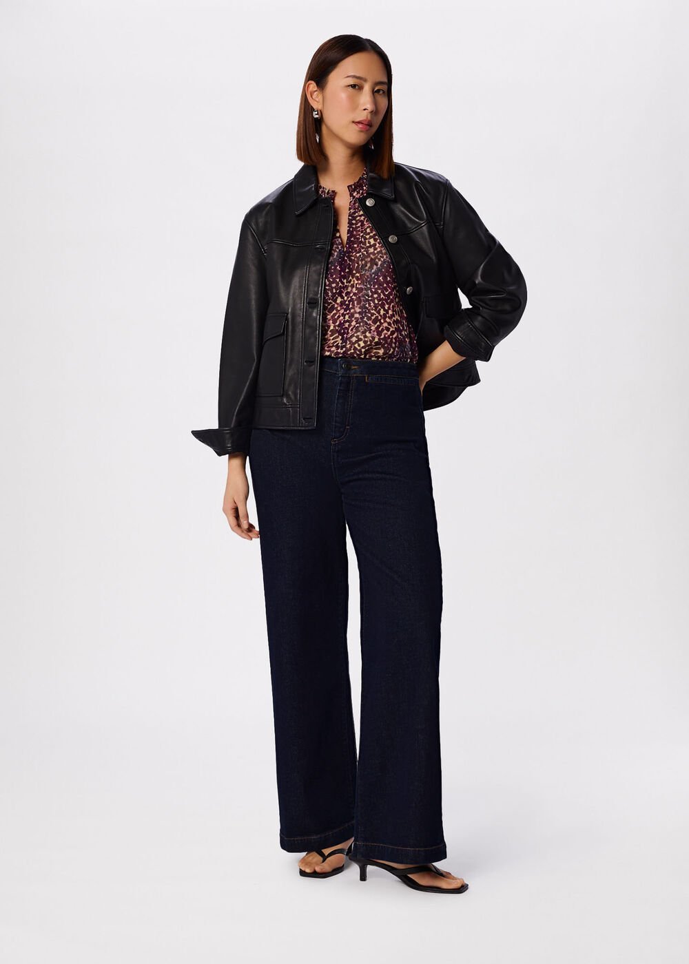 Orchid Print Dobby Top