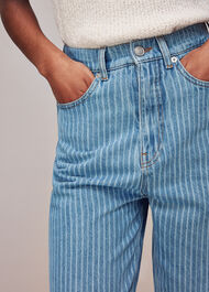 Stripe Barrel Leg Jean