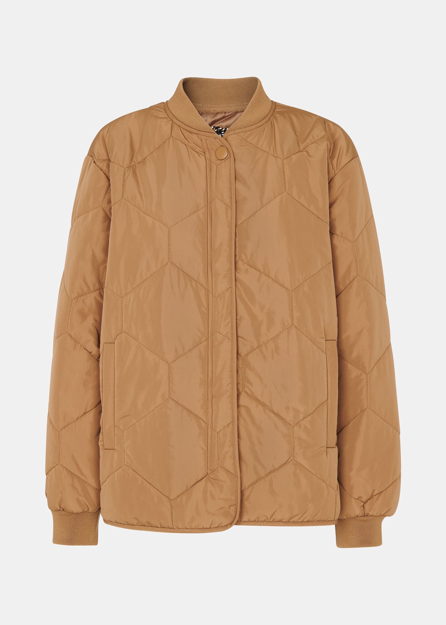 Camel Oversized Quilted Coat with Pockets | Whistles | Whistles US |
