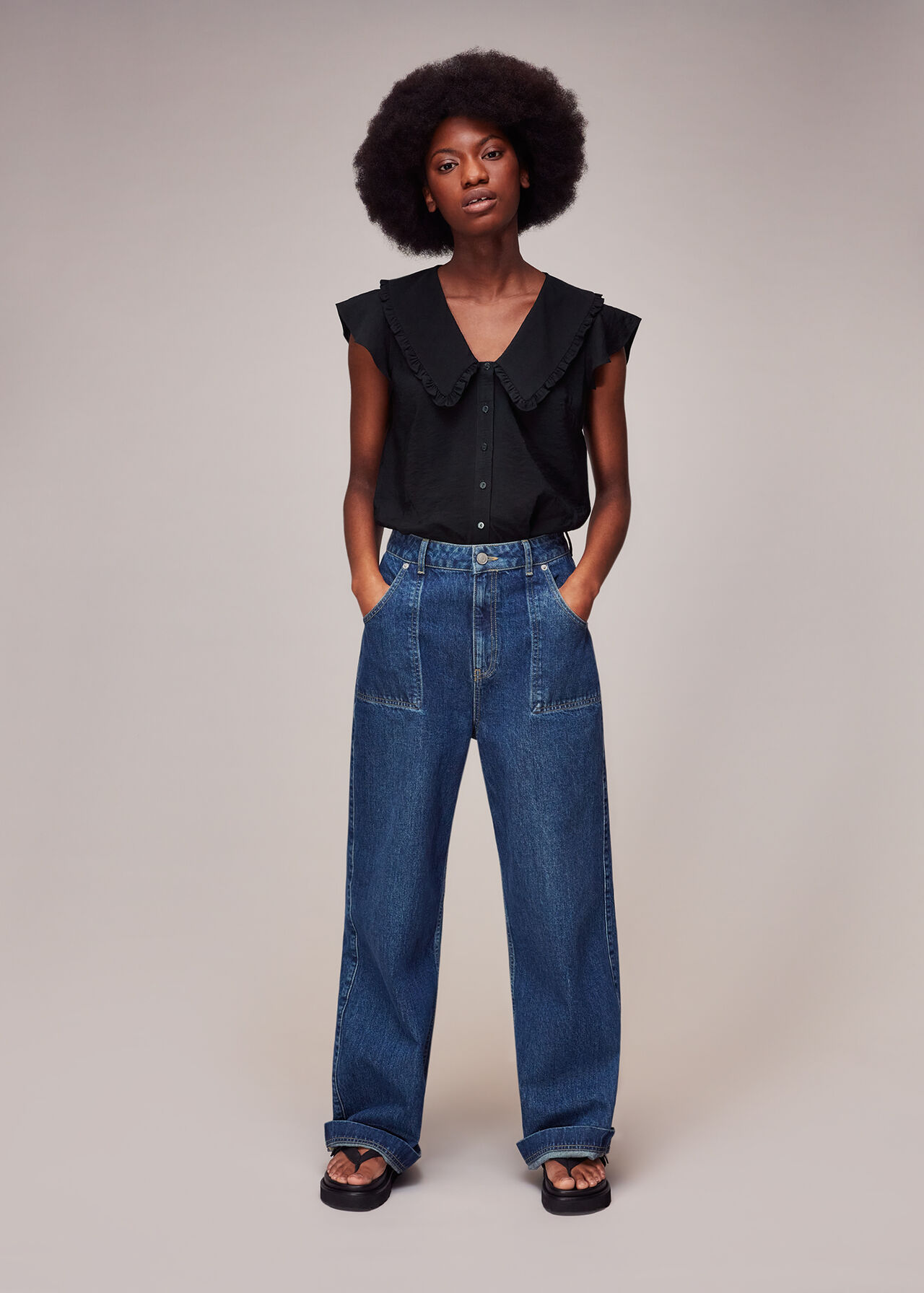 Short Sleeve Collar Top