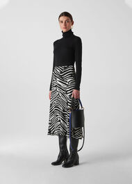 Zebra Print Skirt Black and White