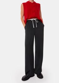 Crepe Waistband Detail Trouser